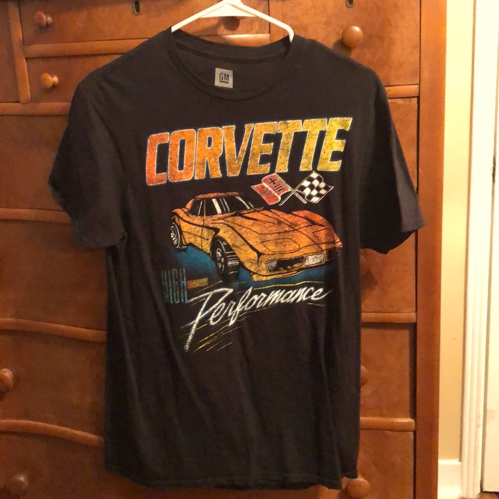 Black graphic tee shirt